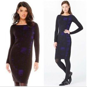 Elie Tahari Women XS Black Sweater Dress Purple
